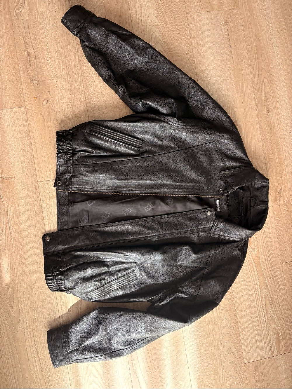 Danier Black Leather Bomber Jacket